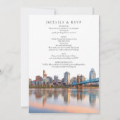 Cincinnati Skyline Watercolor All In One Wedding Kaart (Achterkant)