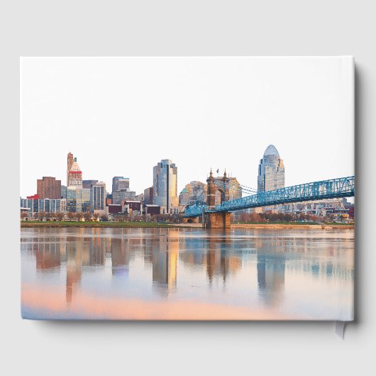Cincinnati Skyline Watercolor Wedding Gastenboek (Achterkant)