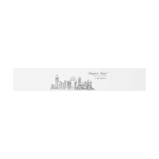 Cincinnati Skyline Wedding | Uitnodigingen Wikkel (Vlak)