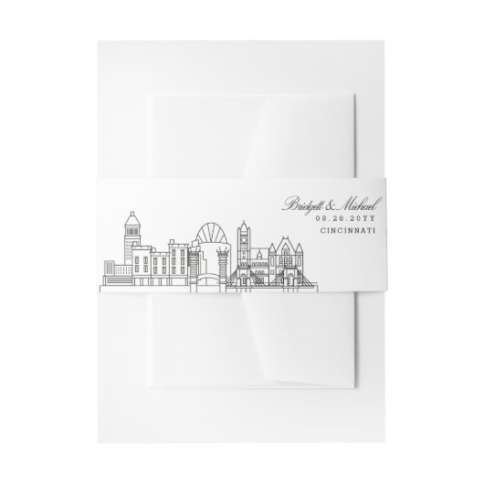 Cincinnati Skyline Wedding | Uitnodigingen Wikkel (Voorkant Voorbeeld)