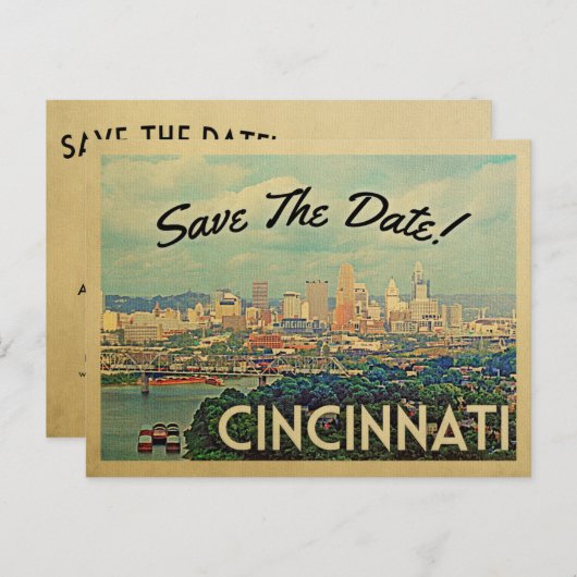 Cincinnati slaat de datum  Briefkaarten op (Voorkant / Achterkant)