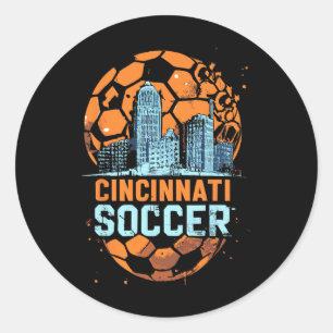 Cincinnati Soccer City Silhouet Cool Cincy 513  Ronde Sticker