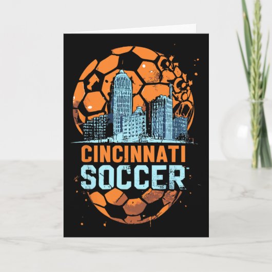 Cincinnati Soccer City Skyline Cool Cincy 513 Kaart (Voorkant)