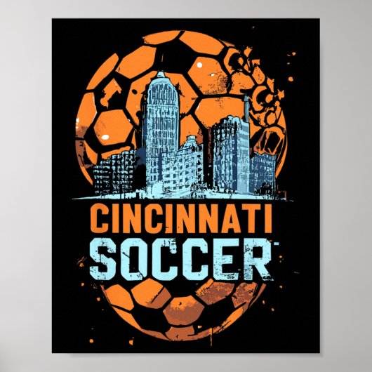 Cincinnati Soccer City Skyline Cool Cincy 513  Poster (Voorkant)