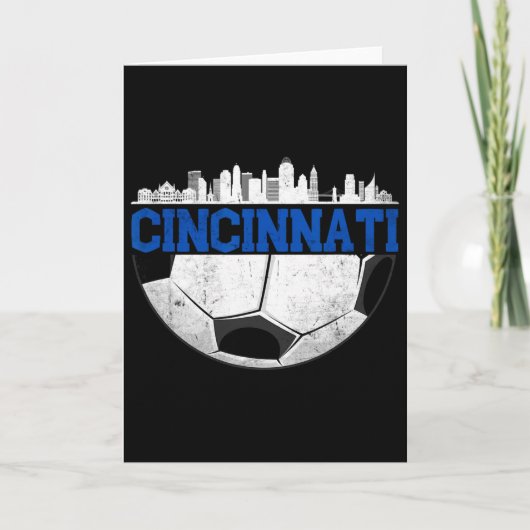 Cincinnati Soccer Distressed Cincy nati  Kaart (Voorkant)