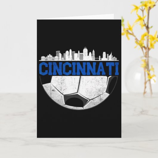 Cincinnati Soccer Distressed Cincy nati  Kaart (Gele Bloem)
