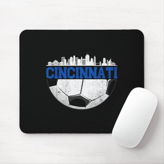 Cincinnati Soccer Distressed Cincy nati Muismat (Met muis)