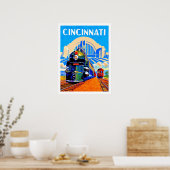 Cincinnati spoorweg, treinen, vintage reisposter poster (Keuken)