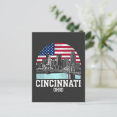 Cincinnati Stad Ohio Amerikaanse Vlag Briefkaart (Staand voorkant)