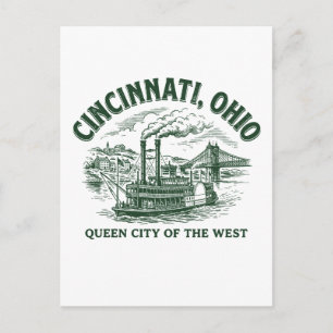 Cincinnati Stad Ohio Koningin Stad van het Westen Briefkaart