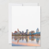 Cincinnati Stads Silhouet Waterverf Trouw Kaart (Achterkant)