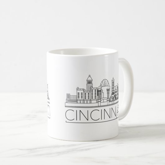 Cincinnati | Stijlvolle Skyline Koffiemok (Voorkant rechts)