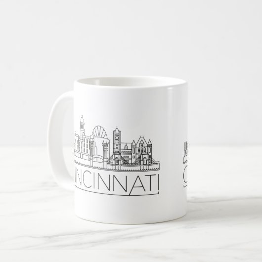 Cincinnati | Stijlvolle Skyline Koffiemok (Voorkant links)