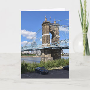 CINCINNATI SUSPENSION BRIDGE BLANK WENSKAART KAART