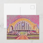 Cincinnati Union Terminal Waterverf schilderij Briefkaart (Voorkant / Achterkant)