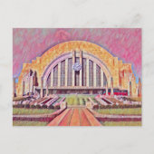 Cincinnati Union Terminal Waterverf schilderij Briefkaart (Voorkant)