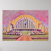 Cincinnati Union Terminal Waterverf schilderij Poster (Voorkant)