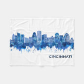 Cincinnati USA Skyline Blue Fleece Deken (Voorkant (Horizontaal))