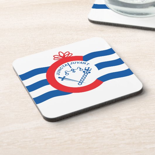 Cincinnati vlag bier onderzetter (Linkerzijde)