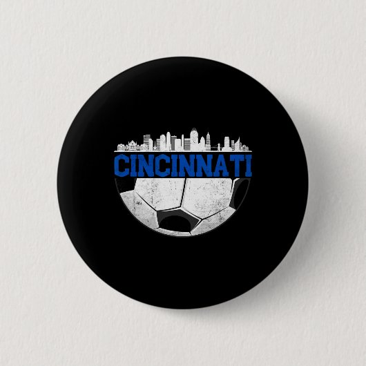 Cincinnati Voetbal Bedrukte Cincy nati Ronde Button 5,7 Cm (Voorkant)