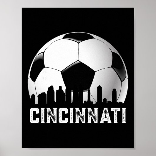 Cincinnati Voetbal Bedrukte Vintage Voetbal Fans Poster (Voorkant)