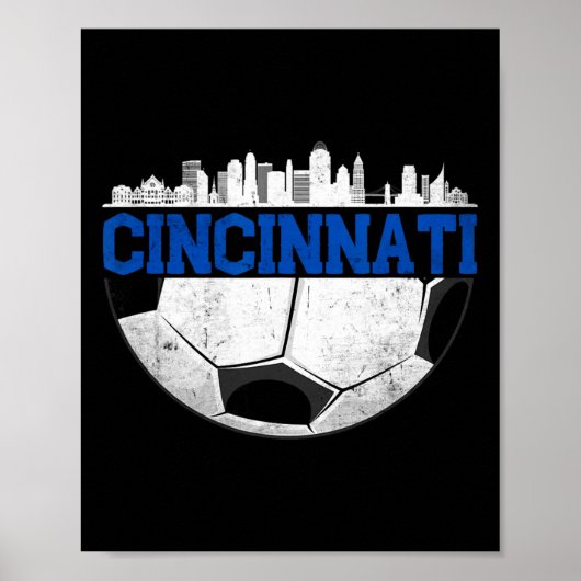 Cincinnati Voetbal Gedesillusideerde Cincy nati Poster (Voorkant)