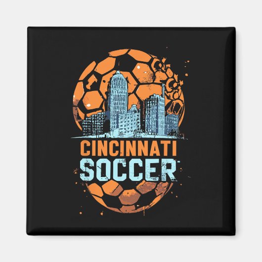 Cincinnati Voetbal Stad Silhouette Cool Cincy 513  Magneet (Voorkant)