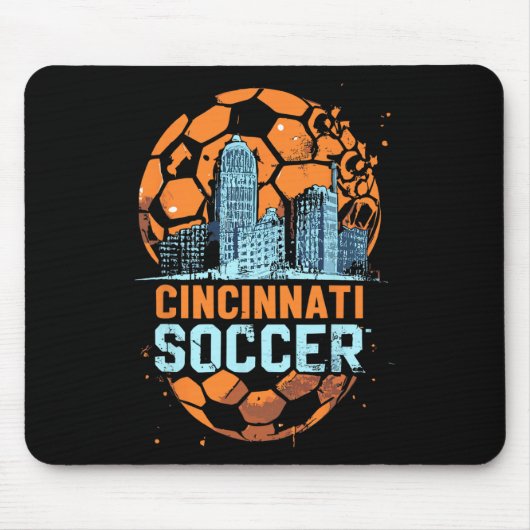 Cincinnati Voetbal Stad Silhouette Cool Cincy 513 Muismat (Voorkant)