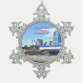 Cincinnati Waterfront Kerstversiering Tin Sneeuwvlok Ornament (Voorkant)