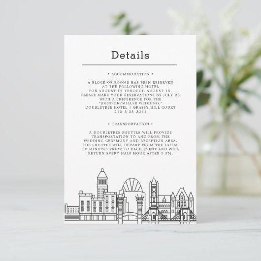 Cincinnati Wedding | Gastinformatie Informatiekaartje (Staand voorkant)