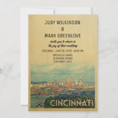 Cincinnati Wedding Invitation  midden in de eeuw Kaart (Voorkant)