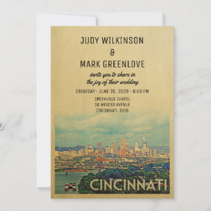 Cincinnati Wedding Invitation  midden in de eeuw Kaart
