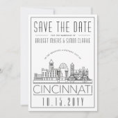 Cincinnati Wedding Stylized Skyline sparen de Datu Kaart (Voorkant)