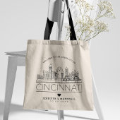 Cincinnati Wedding | Stylized Skyline Tote Bag