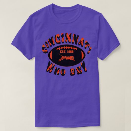Cincinnati Wie Dey Est1968 T-shirt (Design voorkant)