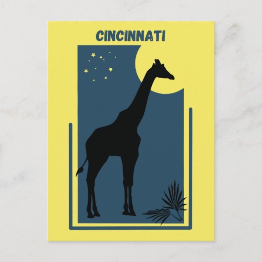Cincinnati Zoo Ohio  Giraffe Briefkaart (Voorkant)