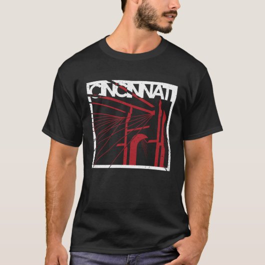 Cincinnatiu2019s Bridge Ohio rivier Cincy Reizen Z T-shirt (Voorkant)