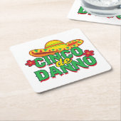 Cinco de Danno Fiest Square Paper Onderzetter (Schuin)