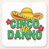 Cinco de Danno Fiest Square Paper Onderzetter (Voorkant)