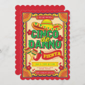 Cinco de Danno Fiesta Invitation Kaart (Voorkant / Achterkant)