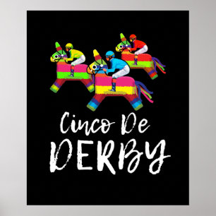 Cinco De Derby Kentucky pinata Sombrero Mexicanen Poster