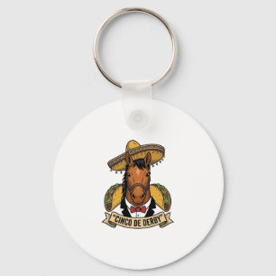 Cinco de Derby Paard Taco Hoed Vintage Ontwerp Sleutelhanger