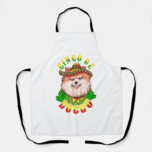 Cinco de Doggo Grappig Pommeraans Schort (Voorkant)