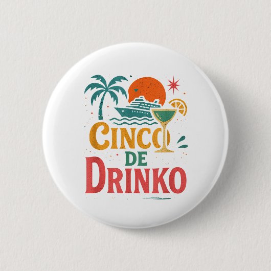 Cinco de drinkfeest vijfde mei maand feest 5 ronde button 5,7 cm (Voorkant)