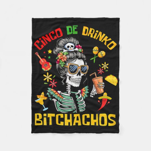 Cinco de Drinko Achos Cinco de Mayo Drink Fleece Deken (Voorkant)