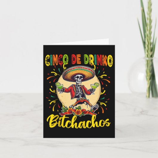 Cinco de Drinko Achos Cinco de Mayo Drink grappig Kaart (Voorkant)