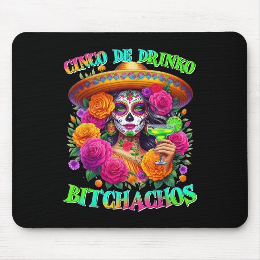 Cinco de Drinko Achos Cinco de Mayo Drink Mexicaan Muismat (Voorkant)