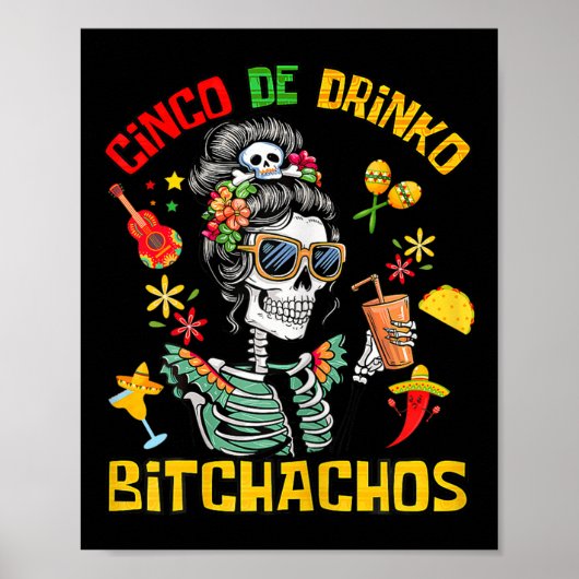 Cinco de Drinko Achos Cinco de Mayo Drink Poster (Voorkant)