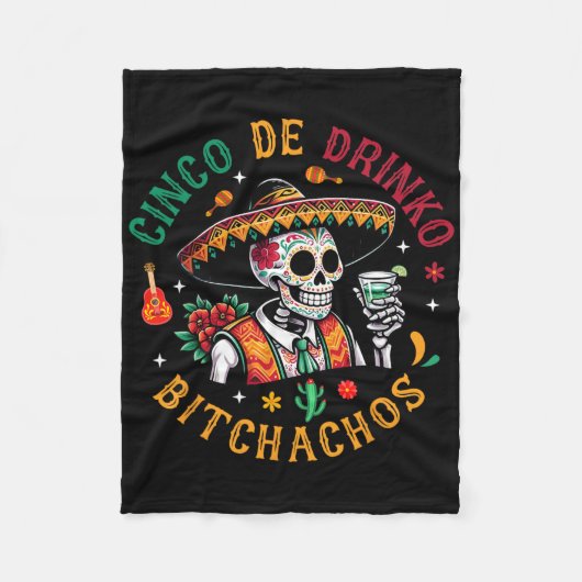 Cinco de Drinko Achos Funny Cinco de Mayo Drink Fleece Deken (Voorkant)