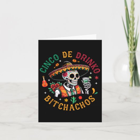 Cinco de Drinko Achos Funny Cinco de Mayo Drink Kaart (Voorkant)